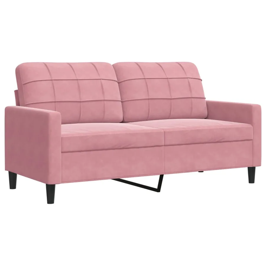 Ensemble de canapés 3pcs et coussins et traversins rose velours - 5