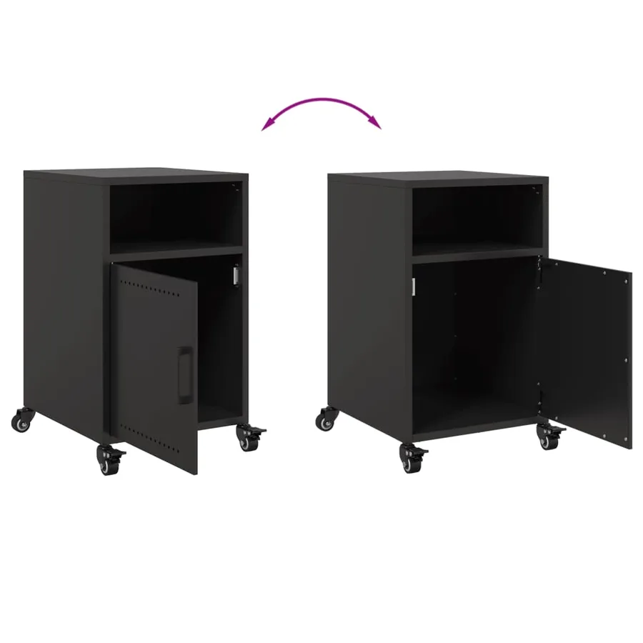 Tables de chevet 2 pcs noir 36x39x59 cm acier - 9