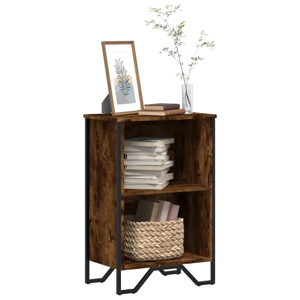 Bibliothèque chêne fumé 50x31x74,5 cm bois d'ingénierie