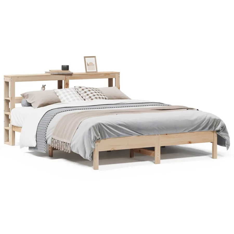 Cadre de lit sans matelas 150x200 cm bois de pin massif - 2