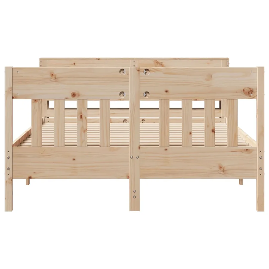 Cadre de lit sans matelas 150x200 cm bois de pin massif - 4