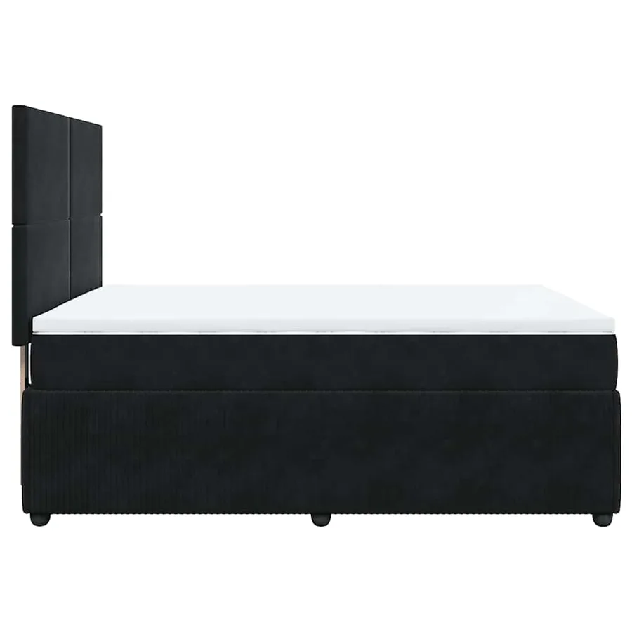 Sommier à lattes de lit avec matelas Noir 140x200 cm Velours - 5