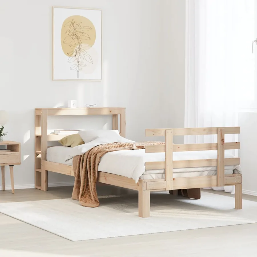 Cadre de lit avec tête de lit sans matelas 90x200 cm