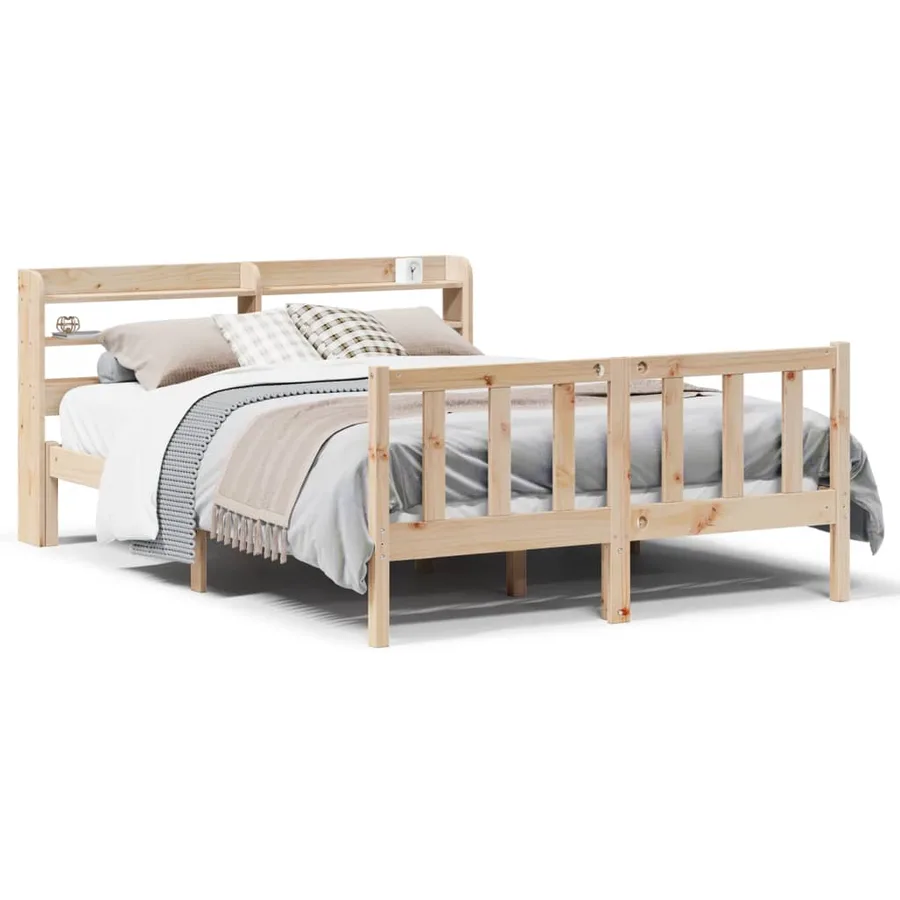 Cadre de lit sans matelas 160x200 cm bois massif de pin - 2
