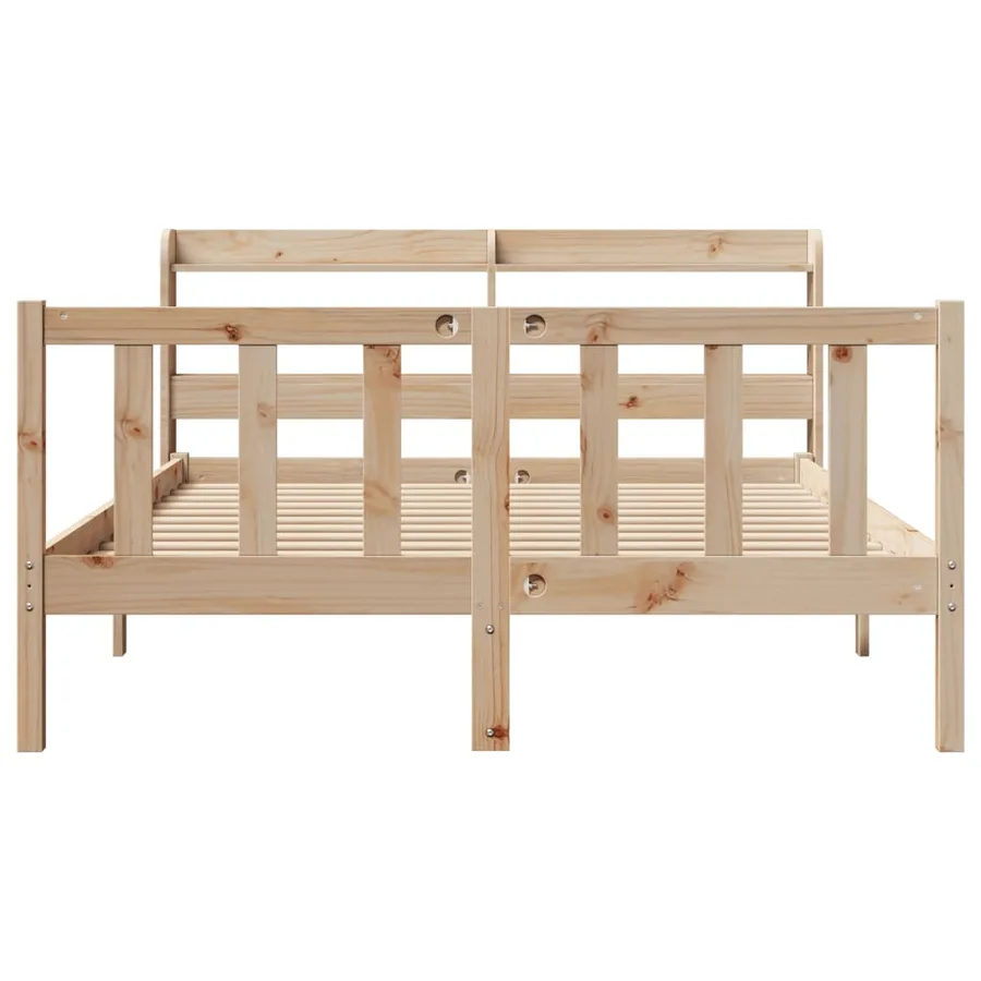 Cadre de lit sans matelas 160x200 cm bois massif de pin - 4