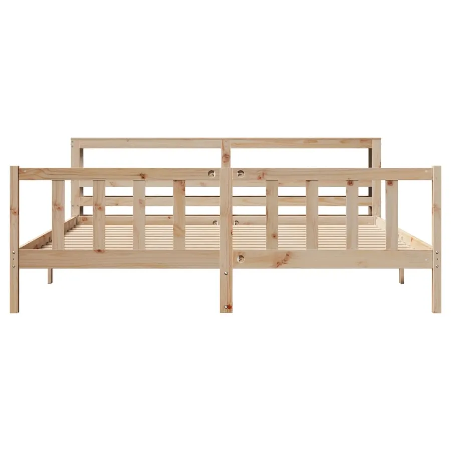 Cadre de lit sans matelas 180x200 cm bois massif de pin - 4