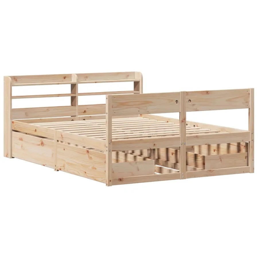 Cadre de lit sans matelas 160x200 cm bois massif de pin - 3