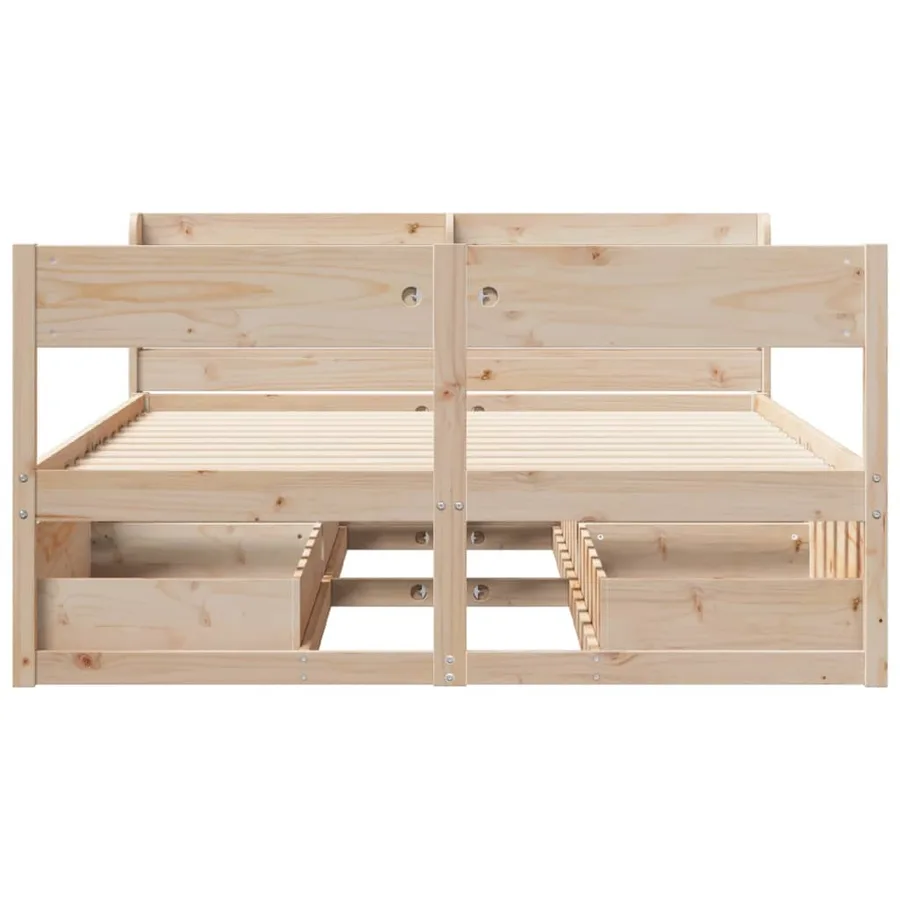 Cadre de lit sans matelas 160x200 cm bois massif de pin - 4