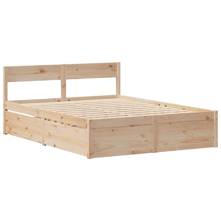 Cadre de lit sans matelas 160x200 cm bois massif de pin - 5