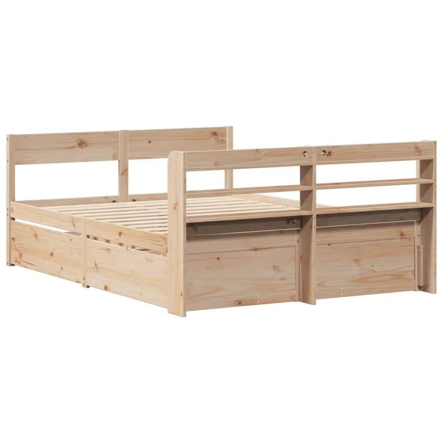 Cadre de lit sans matelas 160x200 cm bois massif de pin - 8