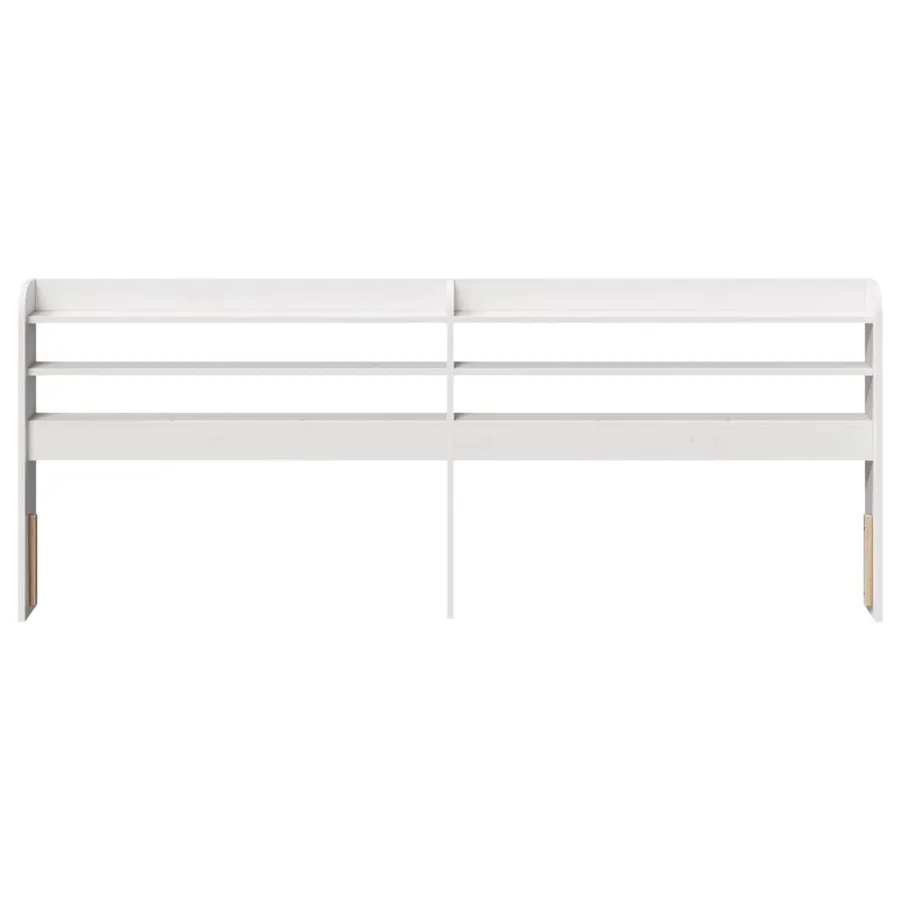 Tête de lit avec étagères blanc 180 cm bois massif de pin - 3