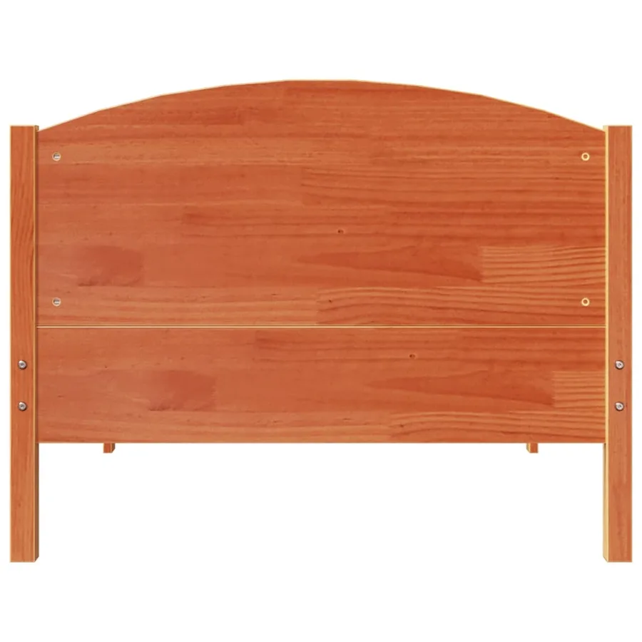 Cadre de lit sans matelas cire marron 100x200cm bois pin massif - 4
