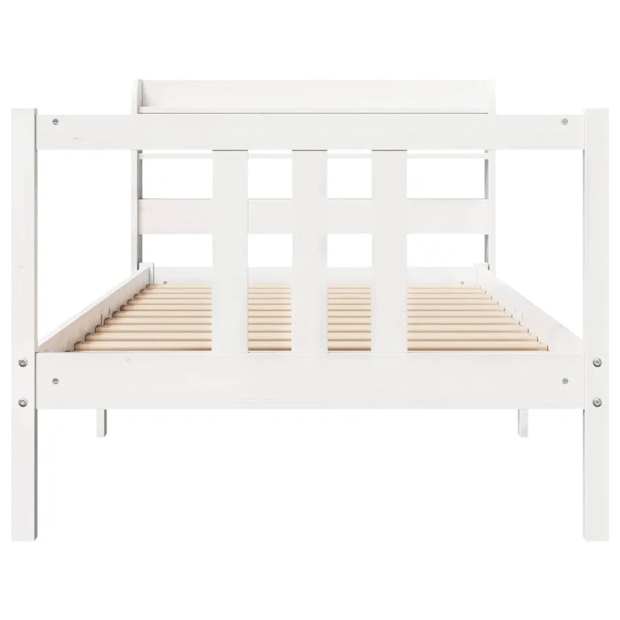 Cadre de lit avec tête de lit sans matelas blanc 90x200 cm - 4