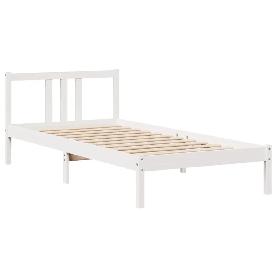 Cadre de lit avec tête de lit sans matelas blanc 90x200 cm - 5