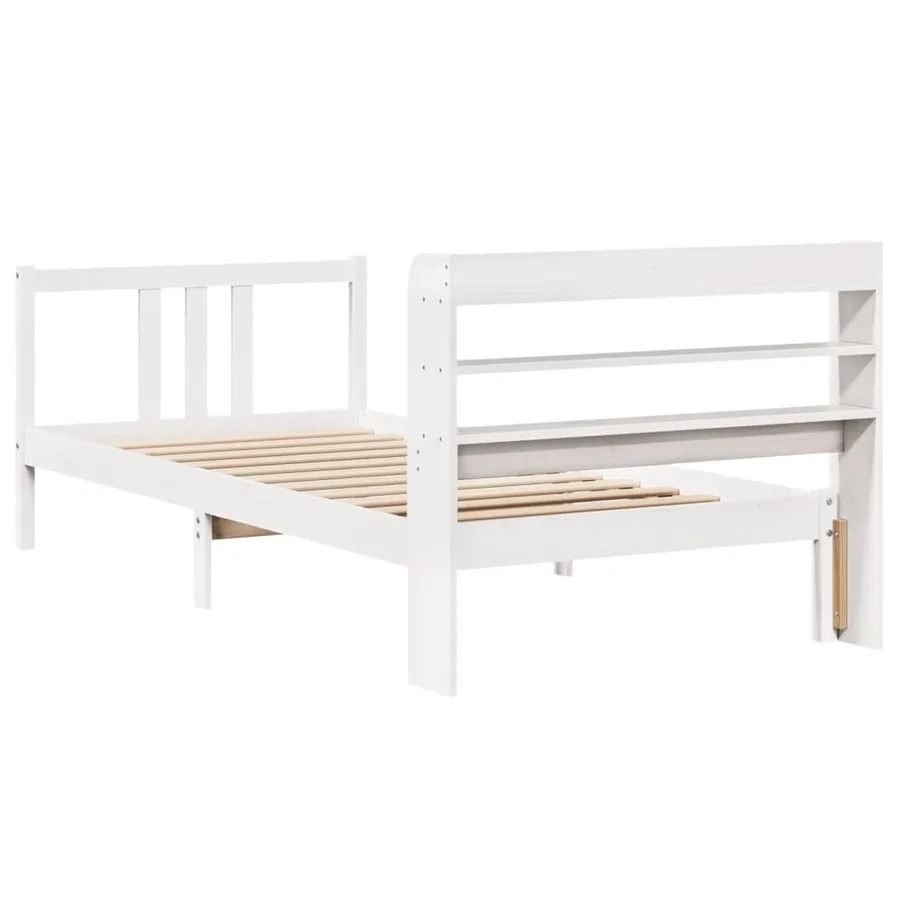 Cadre de lit avec tête de lit sans matelas blanc 90x200 cm - 8