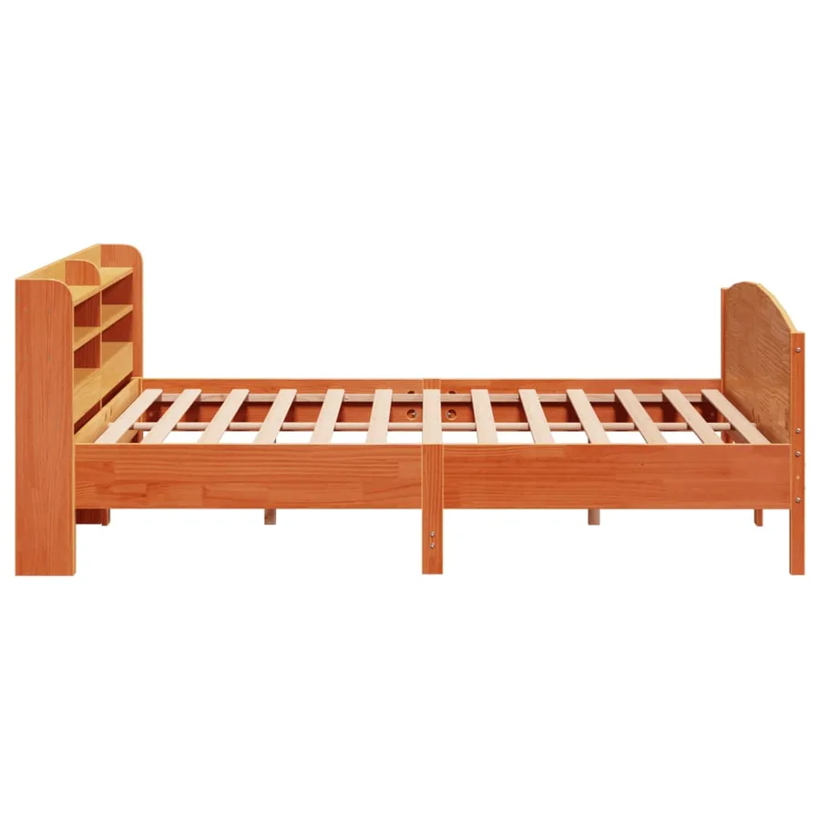 Cadre de lit sans matelas cire marron 180x200cm bois pin massif - 5