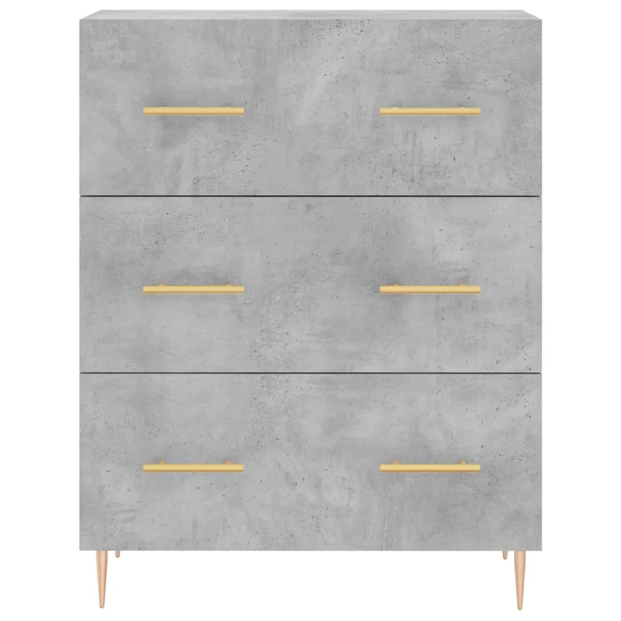 Buffet haut Gris béton 69,5x34x180 cm Bois d'ingénierie - 8