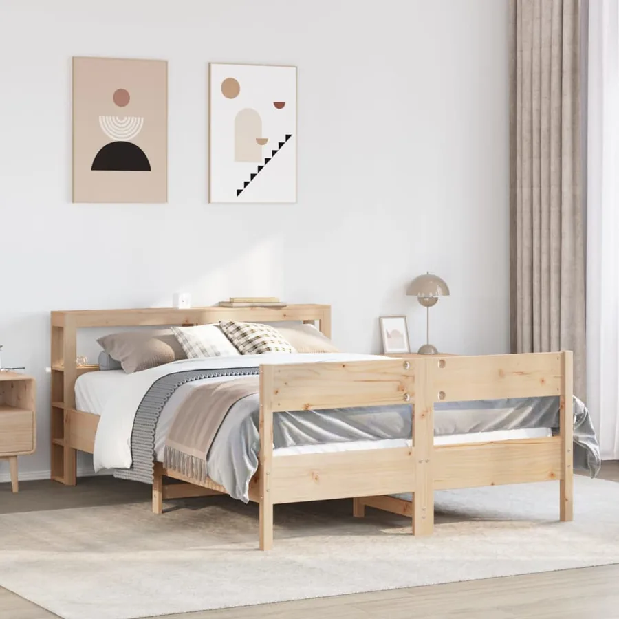 Cadre de lit sans matelas 140x200 cm bois massif de pin
