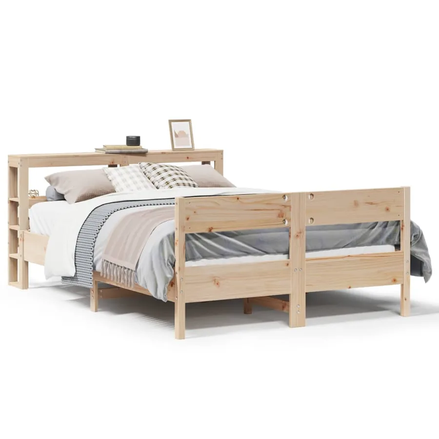 Cadre de lit sans matelas 140x200 cm bois massif de pin - 2