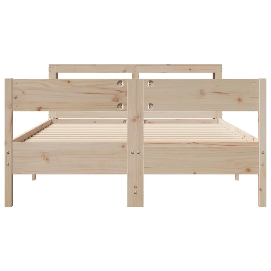 Cadre de lit sans matelas 140x200 cm bois massif de pin - 4