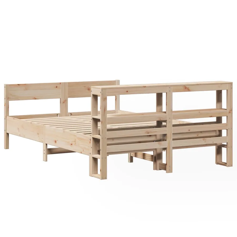 Cadre de lit sans matelas 140x200 cm bois massif de pin - 6