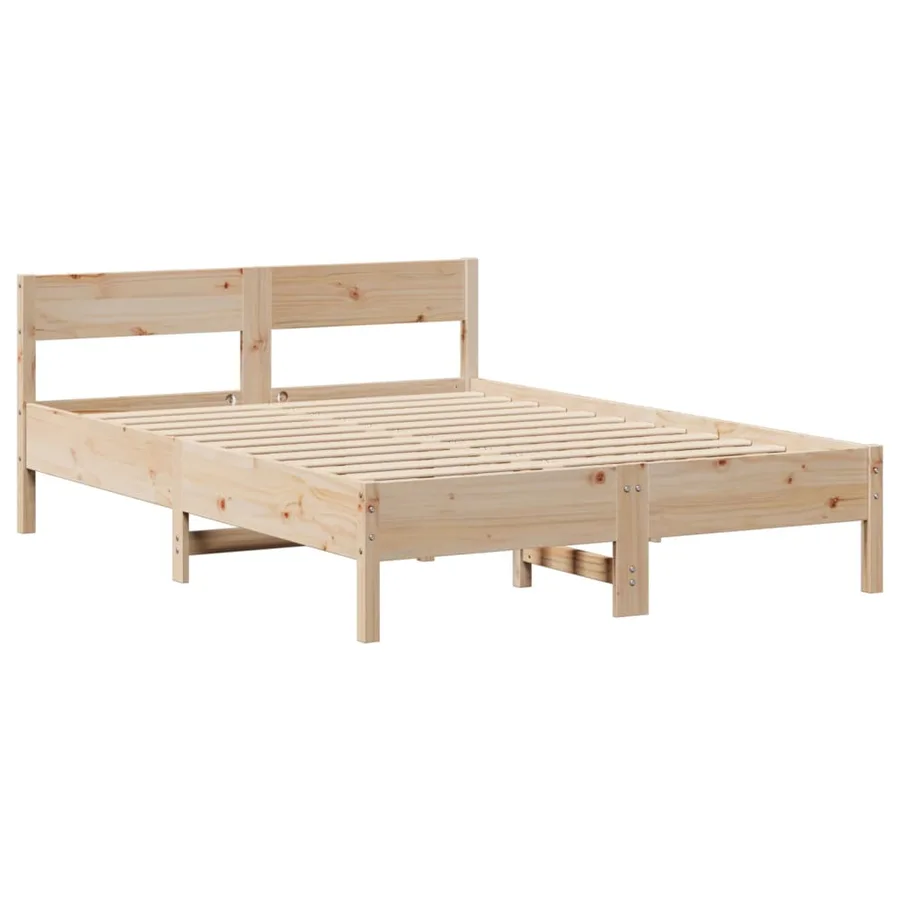 Cadre de lit sans matelas 140x200 cm bois massif de pin - 7