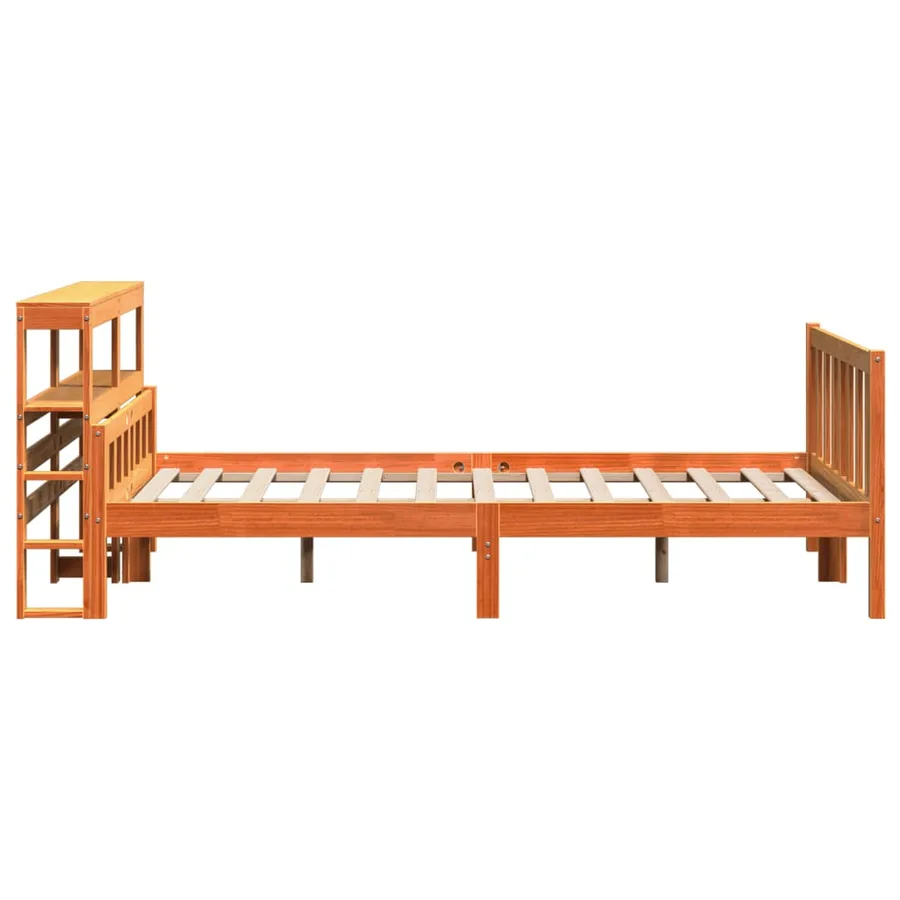 Cadre de lit et tête de lit sans matelas cire marron 160x200 cm - 5