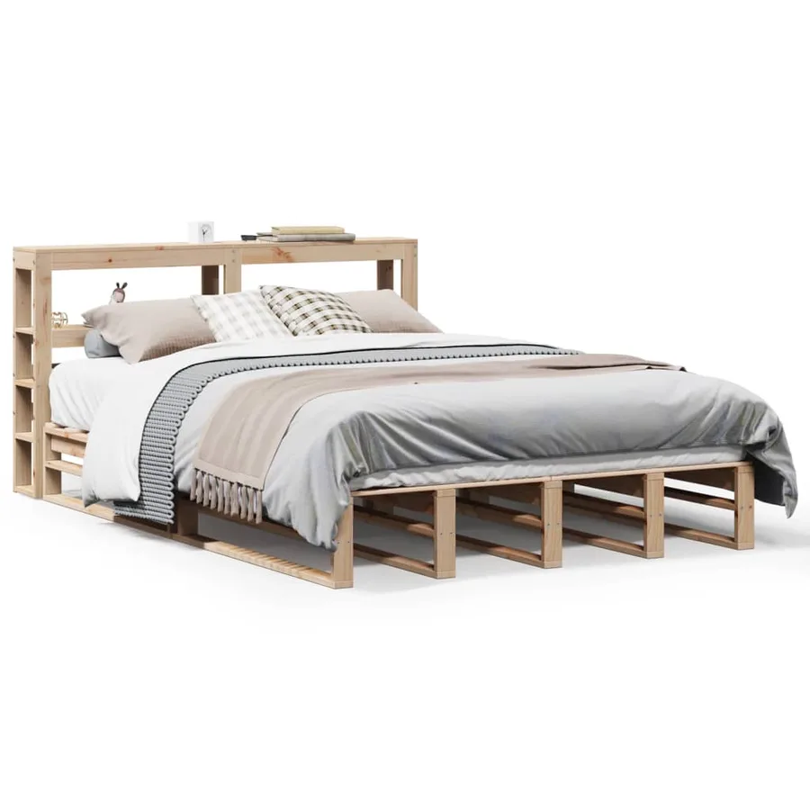 Cadre de lit sans matelas 140x200 cm bois massif de pin - 2