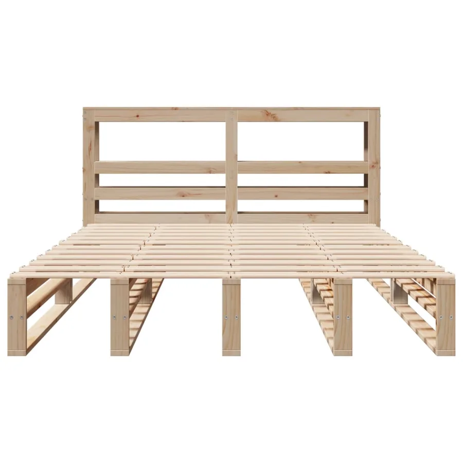 Cadre de lit sans matelas 140x200 cm bois massif de pin - 4