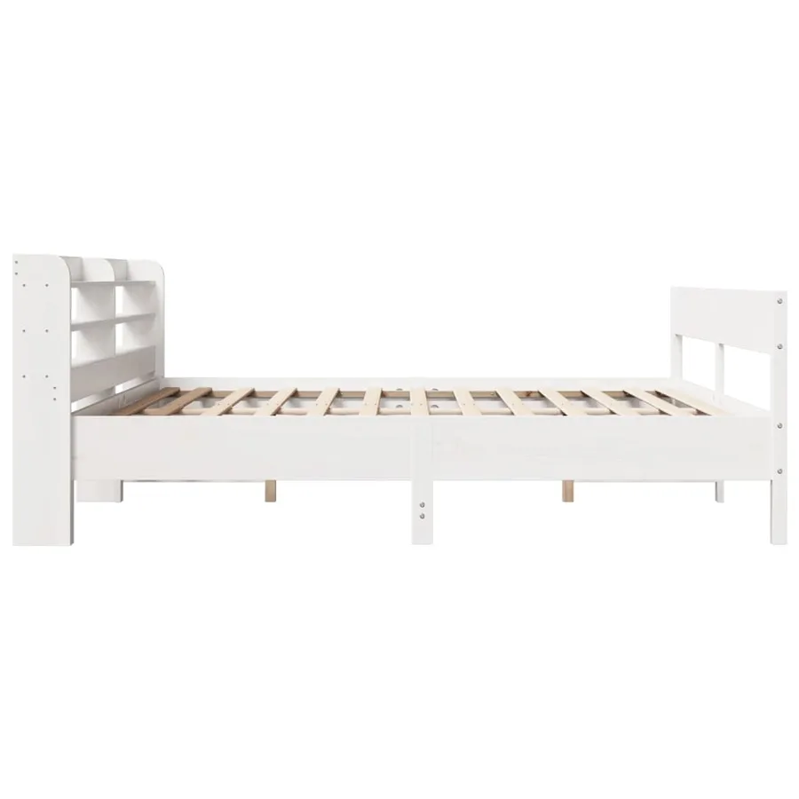 Cadre de lit sans matelas blanc 180x200 cm bois massif de pin - 5
