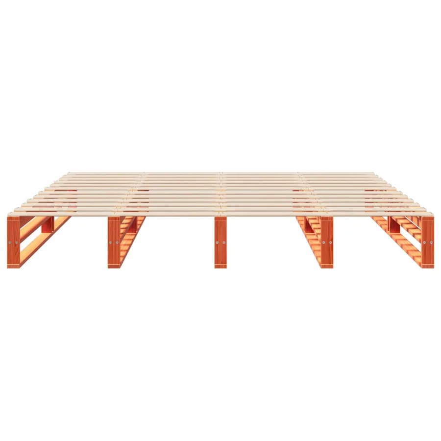 Cadre de lit sans matelas cire marron 180x200cm bois pin massif - 6