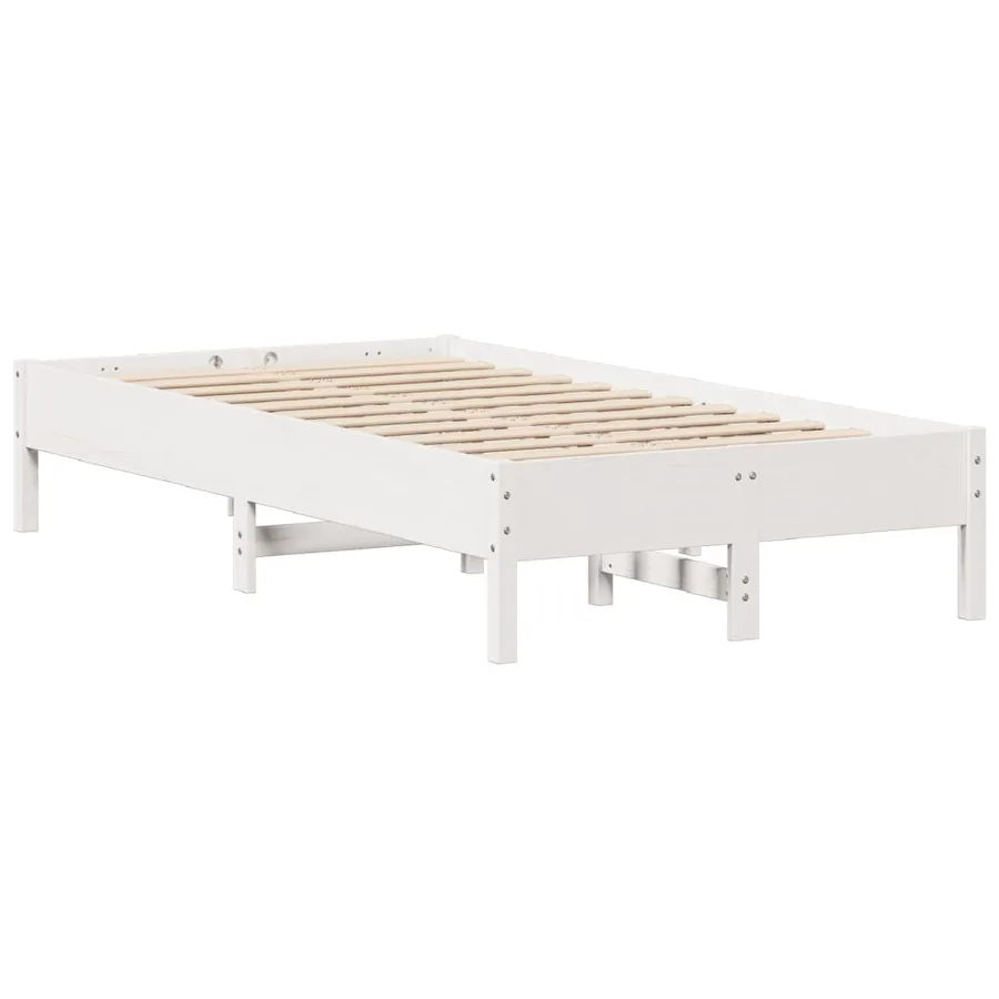 Cadre de lit sans matelas blanc 90x190 cm bois de pin massif - 7