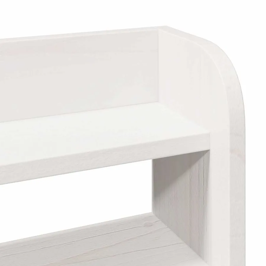 Cadre de lit avec tête de lit blanc 90x200cm bois de pin massif - 10