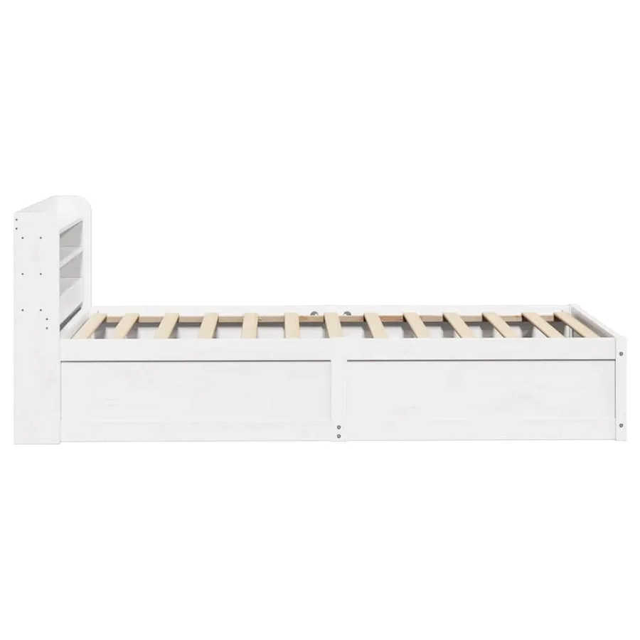 Cadre de lit avec tête de lit blanc 90x200cm bois de pin massif - 7