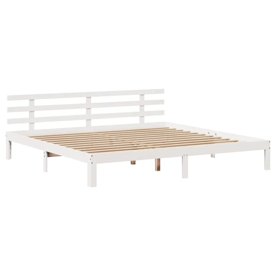 Cadre de lit avec tête de lit sans matelas blanc 180x200 cm - 5