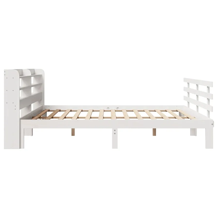 Cadre de lit avec tête de lit sans matelas blanc 180x200 cm - 7
