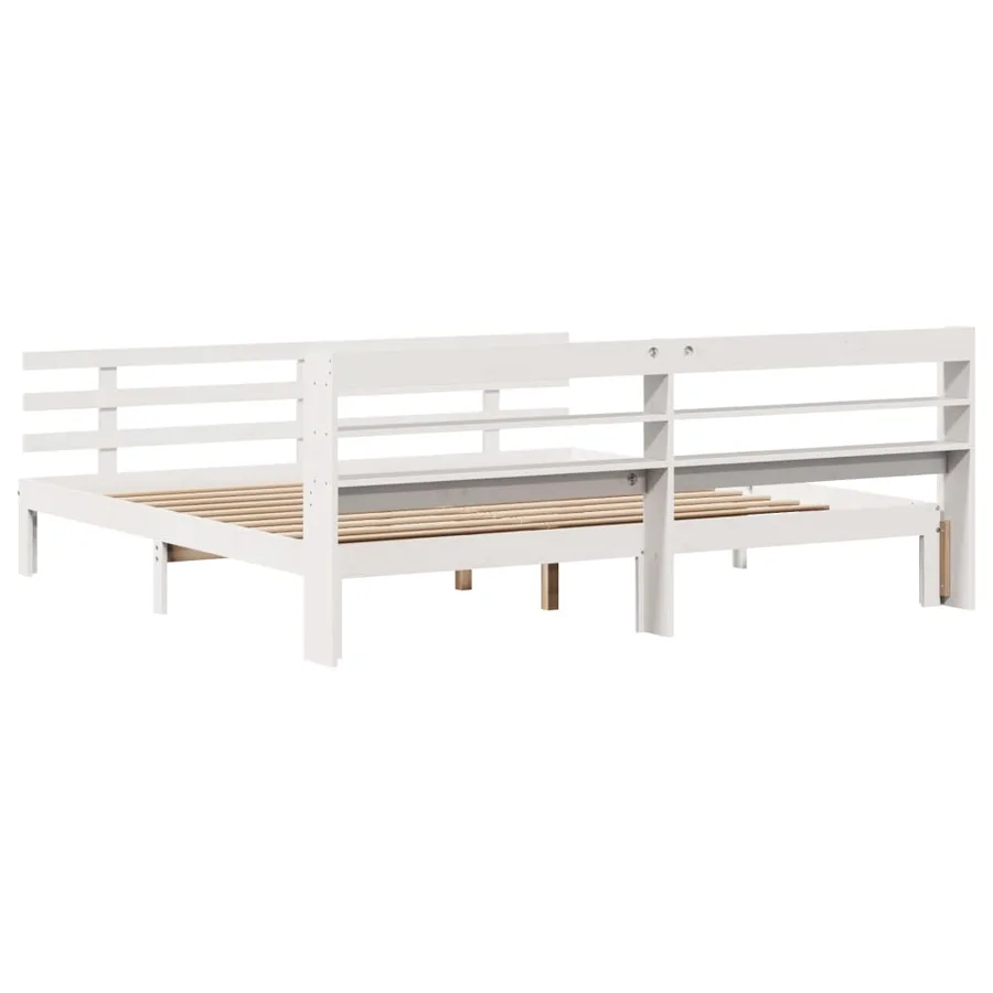 Cadre de lit avec tête de lit sans matelas blanc 180x200 cm - 8