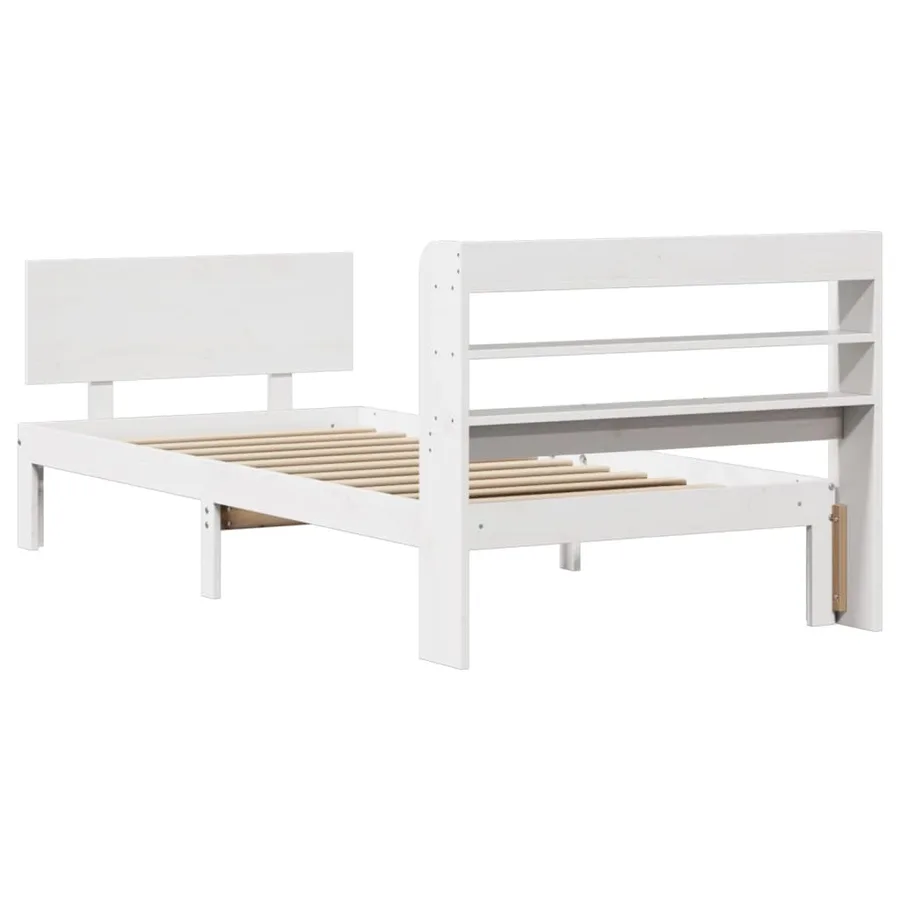 Cadre de lit avec tête de lit sans matelas blanc 90x200 cm - 7