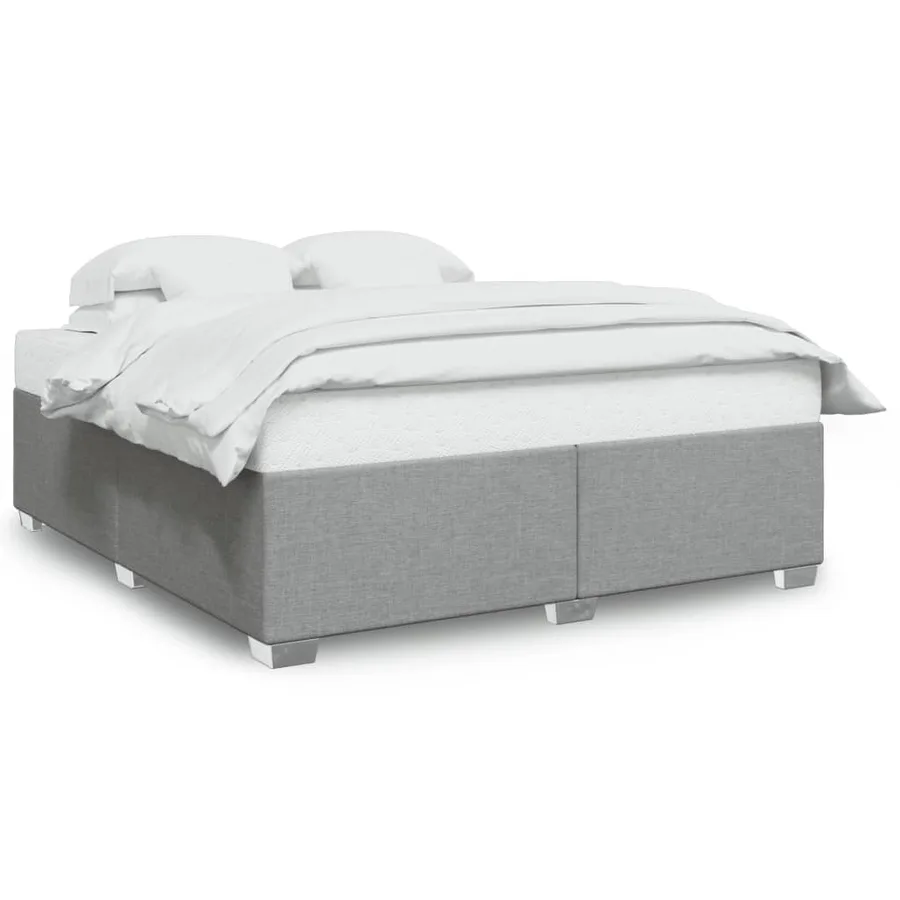 Cadre de lit sans matelas gris clair 180x200 cm tissu - 2
