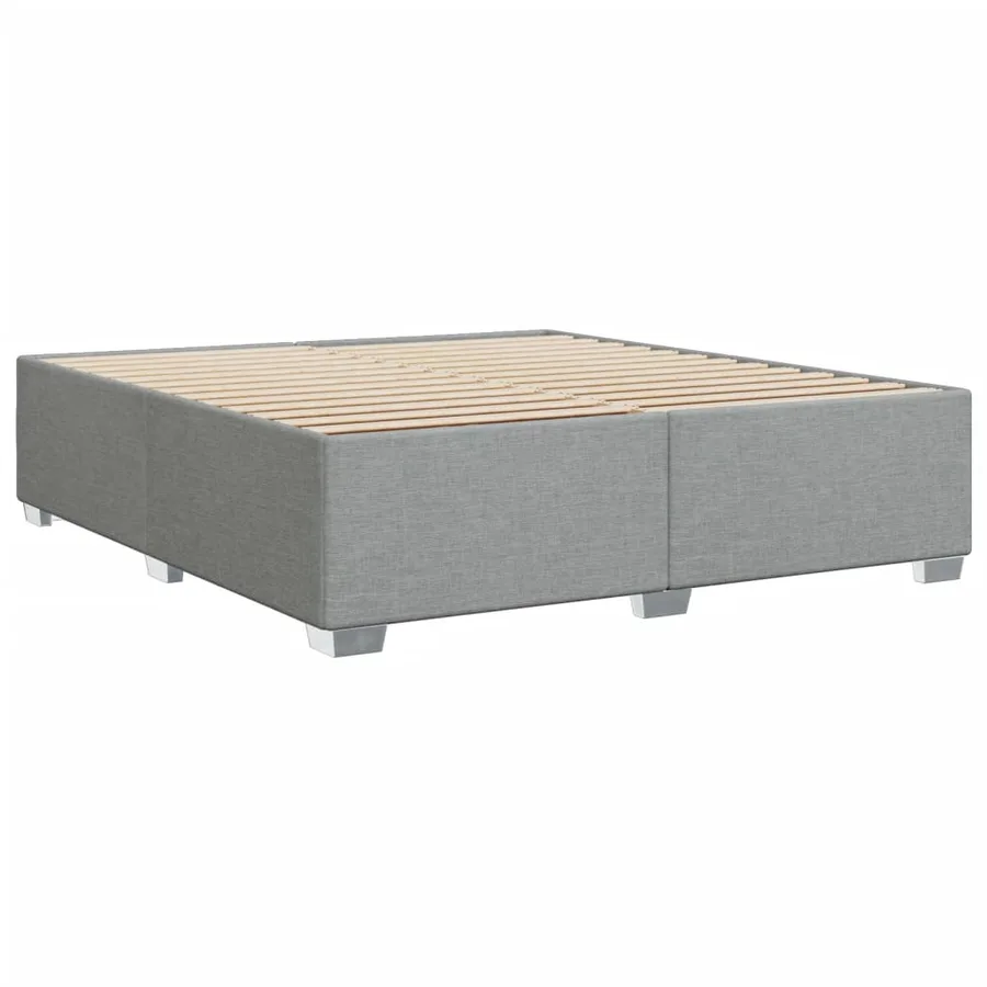 Cadre de lit sans matelas gris clair 180x200 cm tissu - 6