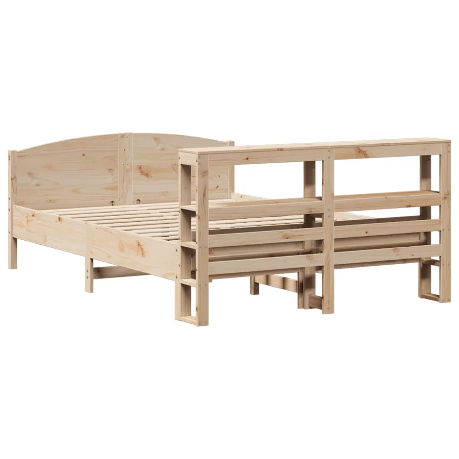 Cadre de lit sans matelas 120x190 cm bois de pin massif - 6