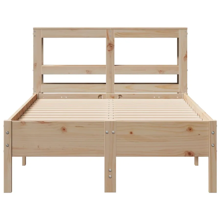 Cadre de lit sans matelas 120x190 cm bois de pin massif - 4