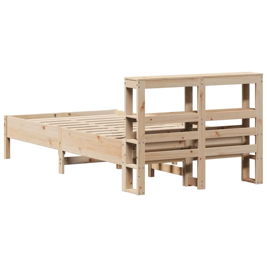 Cadre de lit sans matelas 120x190 cm bois de pin massif - 6