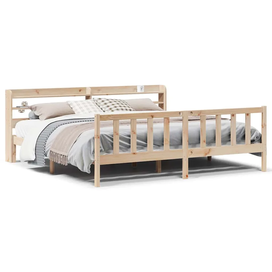 Cadre de lit sans matelas 180x200 cm bois massif de pin - 2