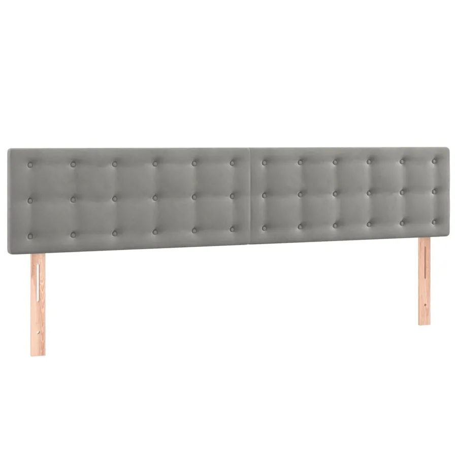 Tête de lit à LED Gris clair 160x5x78/88 cm Velours - 4