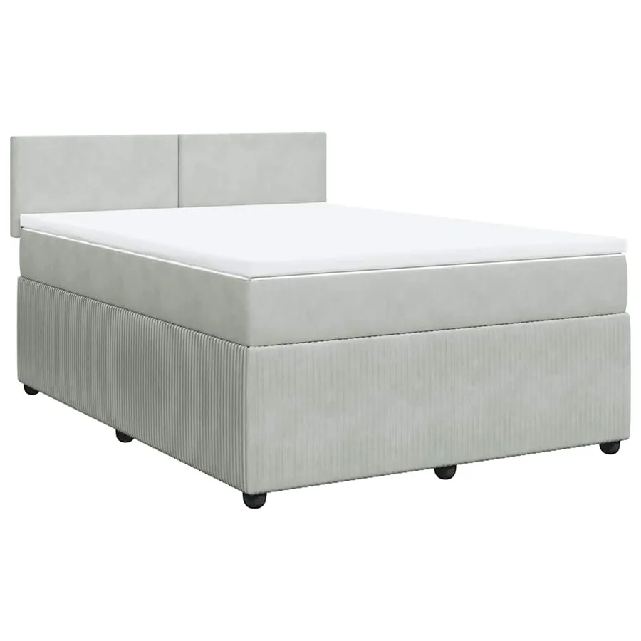 Sommier à lattes de lit et matelas Gris clair 160x200cm Velours - 3
