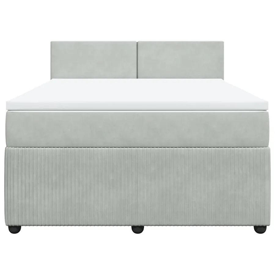 Sommier à lattes de lit et matelas Gris clair 160x200cm Velours - 6