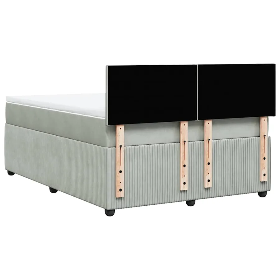 Sommier à lattes de lit et matelas Gris clair 160x200cm Velours - 8