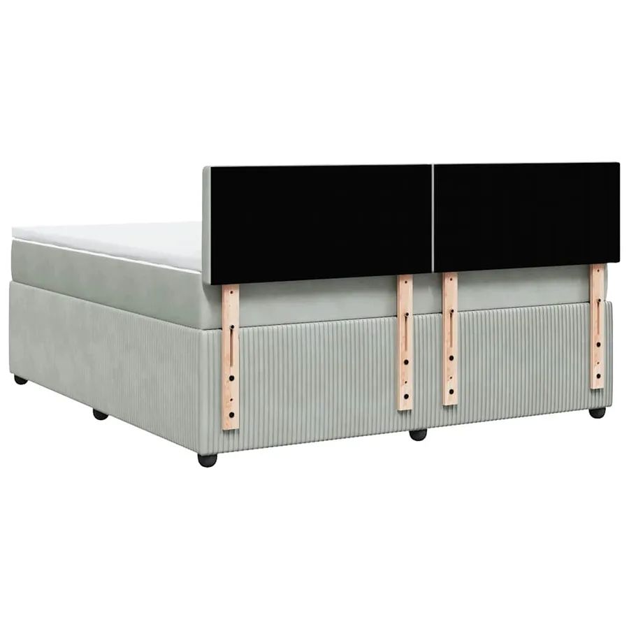 Sommier à lattes de lit et matelas Gris clair 180x200cm Velours - 10