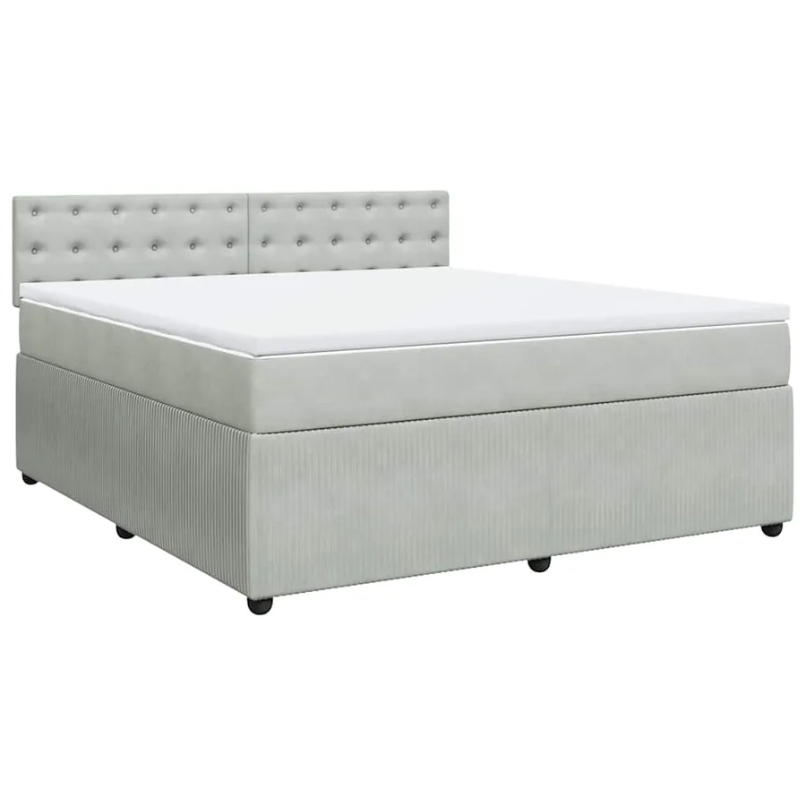 Sommier à lattes de lit et matelas Gris clair 180x200cm Velours - 2
